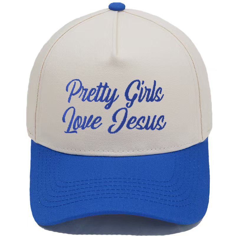 Embroidered Pretty Girls Love Jesus Baseball Cap