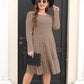 Women's striped round neck knitted sweater dress