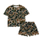 Kid's Camo T-Shirt & Scalloped Shorts Two-Piece Lounge Set