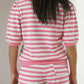 Stripe Puff Short Sleeve T Shirt Matching Shorts Set