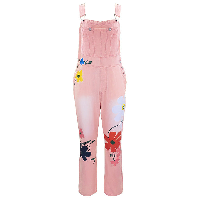 Printed Suspender Jumpsuit