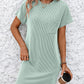 Ribbed Short Sleeve Pocket Dress-8 Colors