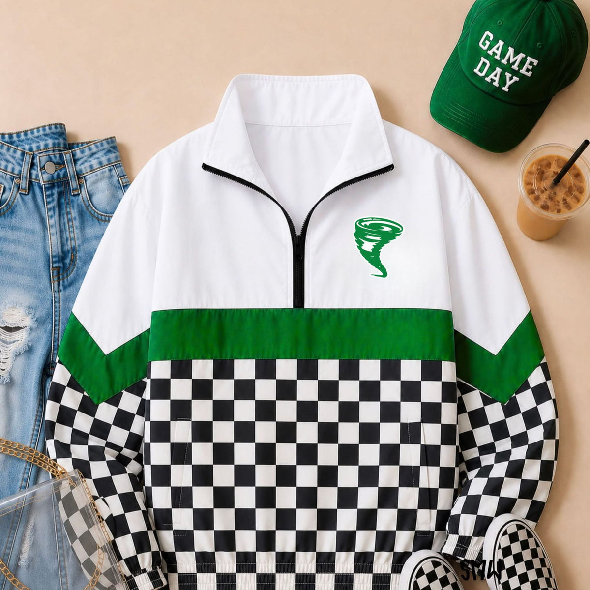 Customizable 3D Digital-print Zip-neck Polo Shirt with a Stand-up Collar