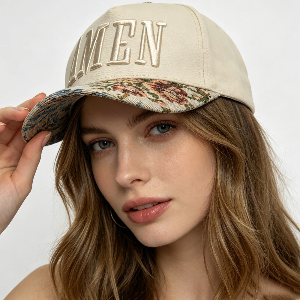 Retro Casual Hat with Distinctive Embroidery & Vintage Jacquard