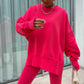 Spring women's tight trousers loose sweatshirt two-piece suit
