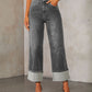 High Rise Straight Cuff Jeans