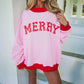 Polka Dot Letter Graphic Colorblock Tunic Sweatshirt