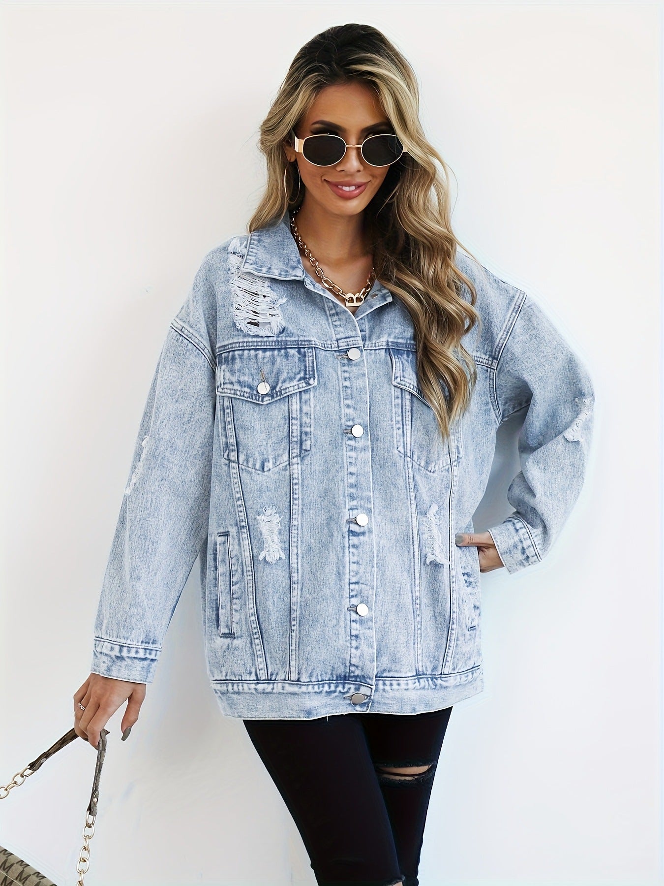 Trendy Oversized Denim Jacket for Women