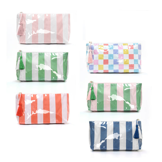 Waterproof Zipper Essentials Bag with Tassels