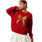 Golden Bow Chunky Knit Sweater