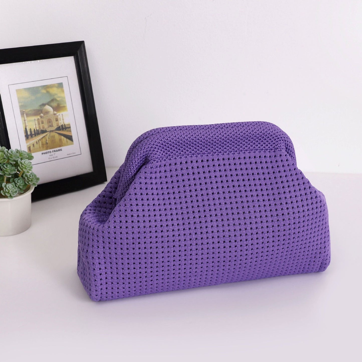 Wave Knit Clutch Bag