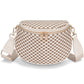 Trendy Woven Checkered Crossbody Bum Bag for Women