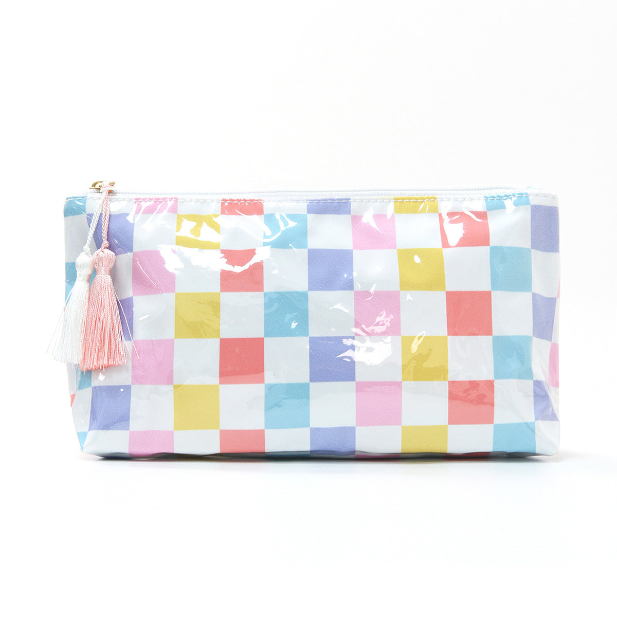 Waterproof Zipper Essentials Bag with Tassels