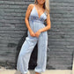 Adjustable Straps V-neck Jumpsuit