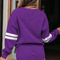 Varsity Stripe Detail Drop Shoulder Pullover Mini Skort Set
