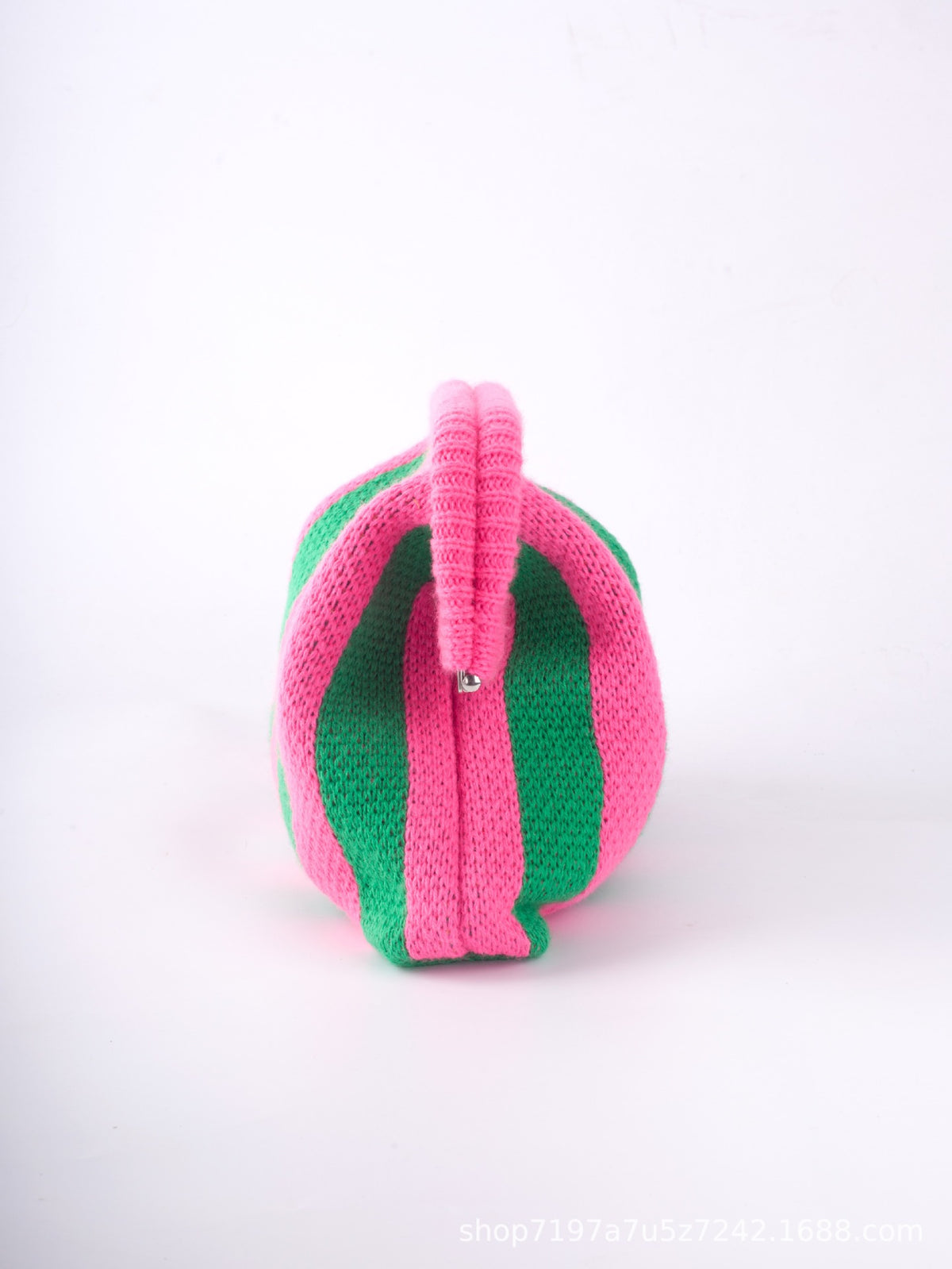 Striped Knit Cloud Frame Clutch Crossbody Bag
