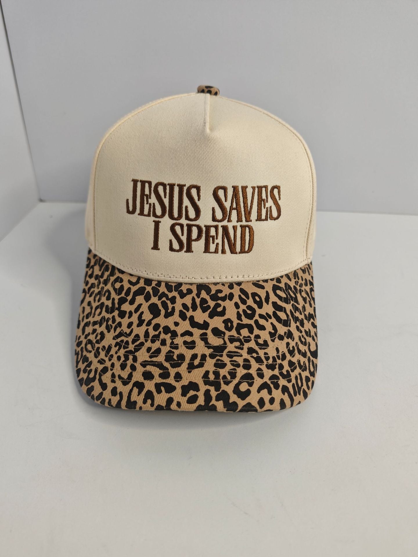Embroidered JESUS SAVES I SPEND Baseball Cap