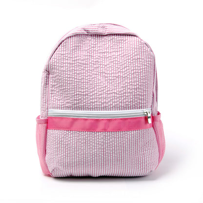 Custom-Embroidered Seersucker Kids' Backpack / Students Schoolbag