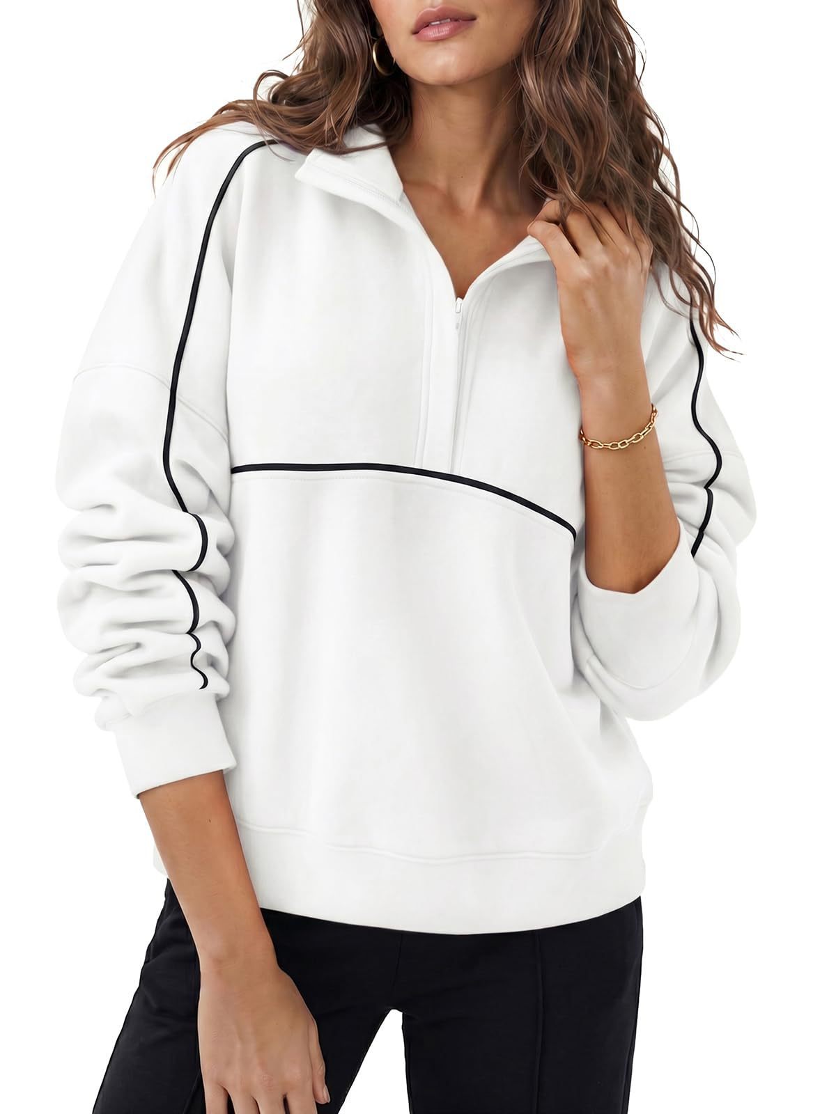Piped Quarter Zip Pullover