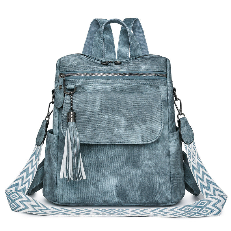 Retro Backpack Large Capacity Vegen Leather Travel Backpack