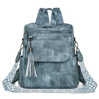 Retro Backpack Large Capacity Vegen Leather Travel Backpack