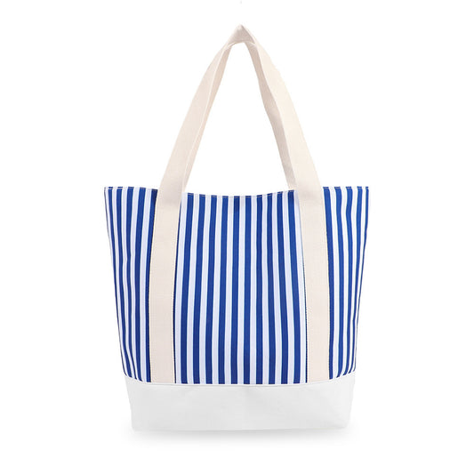 Large Capacity Striped Tote Bag