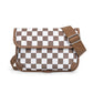 Chess Board Black Vintage Crossbody Bag Fanny Bag
