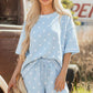 Polka Dot Short Sleeve Loose Top Drawstring Shorts Set