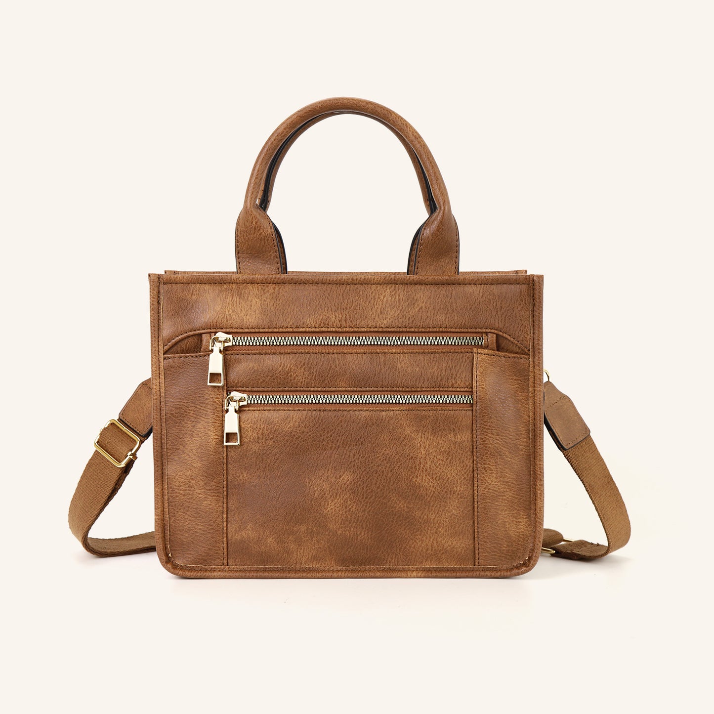 Leisure Crossbody Bag With Double Zippers For Women