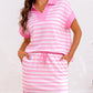 Earthy Stripe Polo and Skirt Co-Ord Set