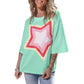 Loose Casual Style Printed Short Sleeved Top