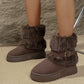 Women's belt buckle warm snow boots non-slip cotton shoes