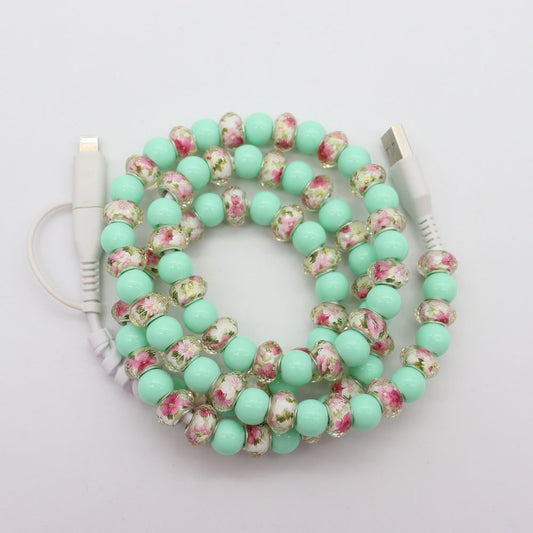 2 in 1 Multi USB to USB C Beaded Type C Fast Charging Cable