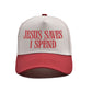 Embroidered JESUS SAVES I SPEND Baseball Cap