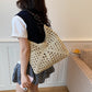 Women Boho Woven Mesh Beach Tote Bag Large Capacity Crochet Vacation Shoulder Handbag