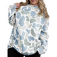 Sky Blue Camouflage Western Style Pullover Sweatshirt