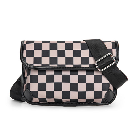 Chess Board Black Vintage Crossbody Bag Fanny Bag