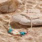 Marine Style Starfish Shell Turquoise Shell Beaded Chain Stretch Bracelets