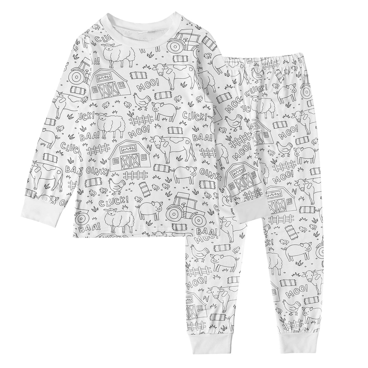 Kid's Doodle Print Pajama Set