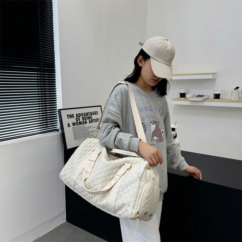 Textured Waterproof Travel Duffel Bag