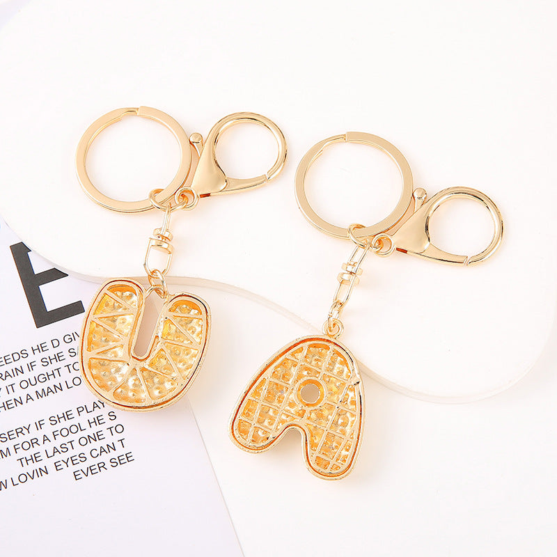 Cute Initial Letter Keychain Backpack Charms