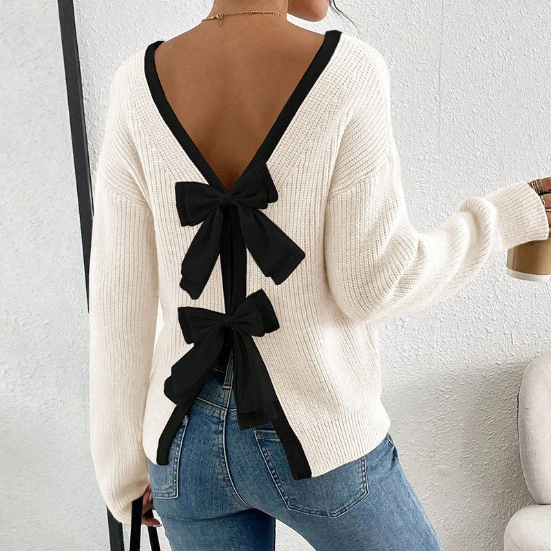 Back Bow Knit Sweater