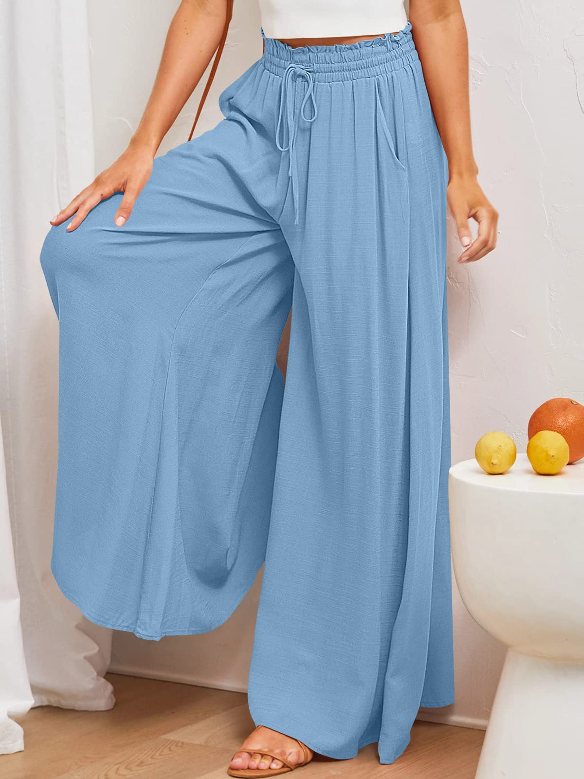 Wide Leg High Waist Trousers