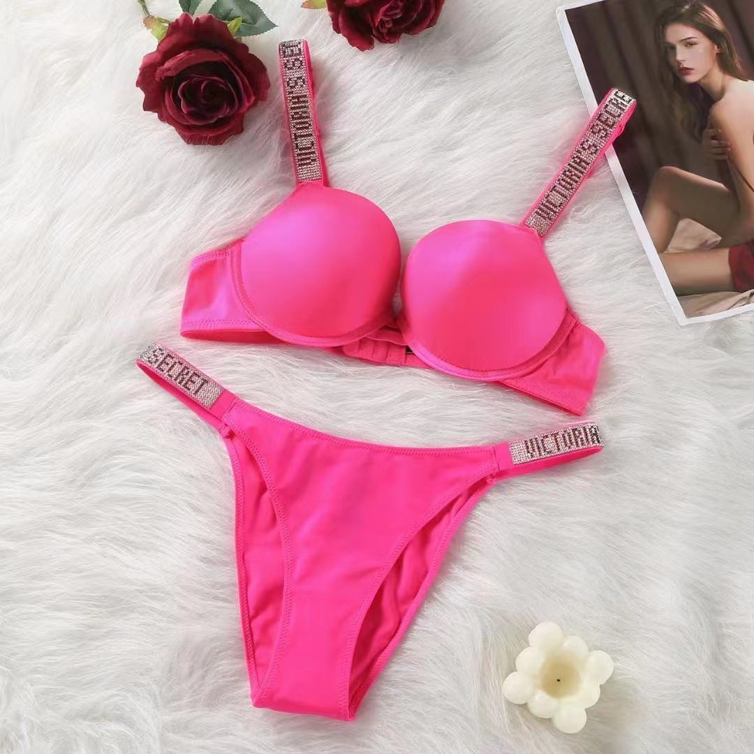 Rhinestone Strap Underwear + Panty Set