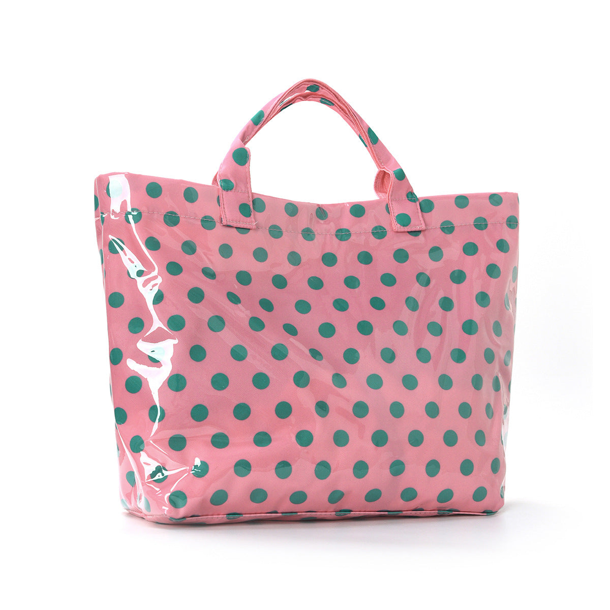 Polka Dot Durable Waterproof PVC Tote Bag