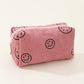Smiley Corduroy Cosmetic Bag
