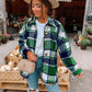 Long-sleeved Lapel Loose-fitting Women's Plaid Shirt