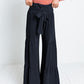 Boho Strappy Elastic Waist Wide Leg Pants