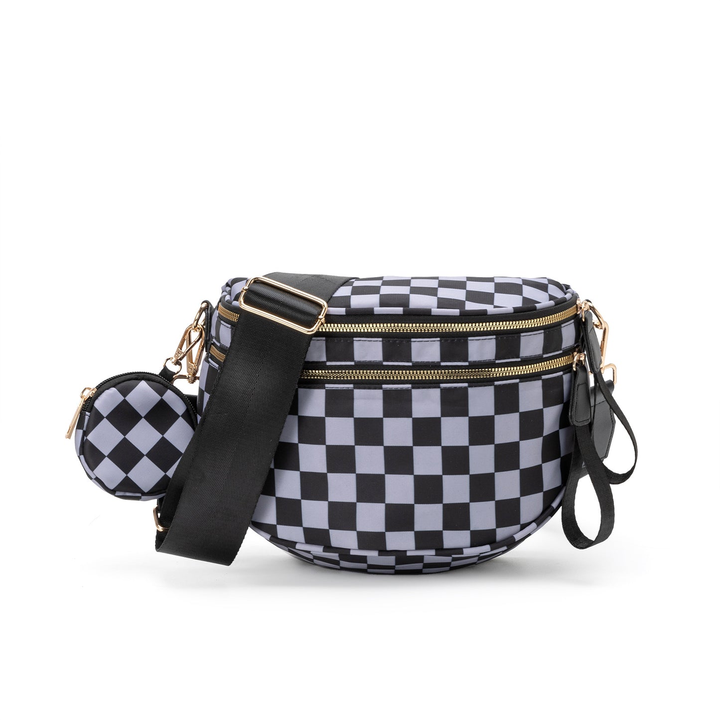 Nylon Crossbody Bags Bum Bag with Detachable Coin Pouch