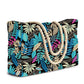 Striped Rope Handle Canvas Large Tote Bag